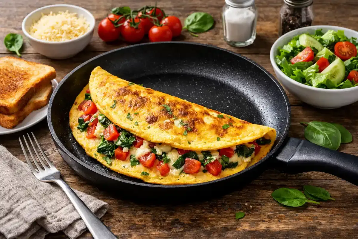 Omlet s povrćem i sirom