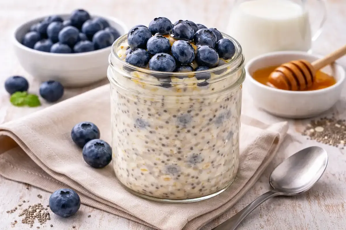 Overnight oats s borovnicama i chia sjemenkama