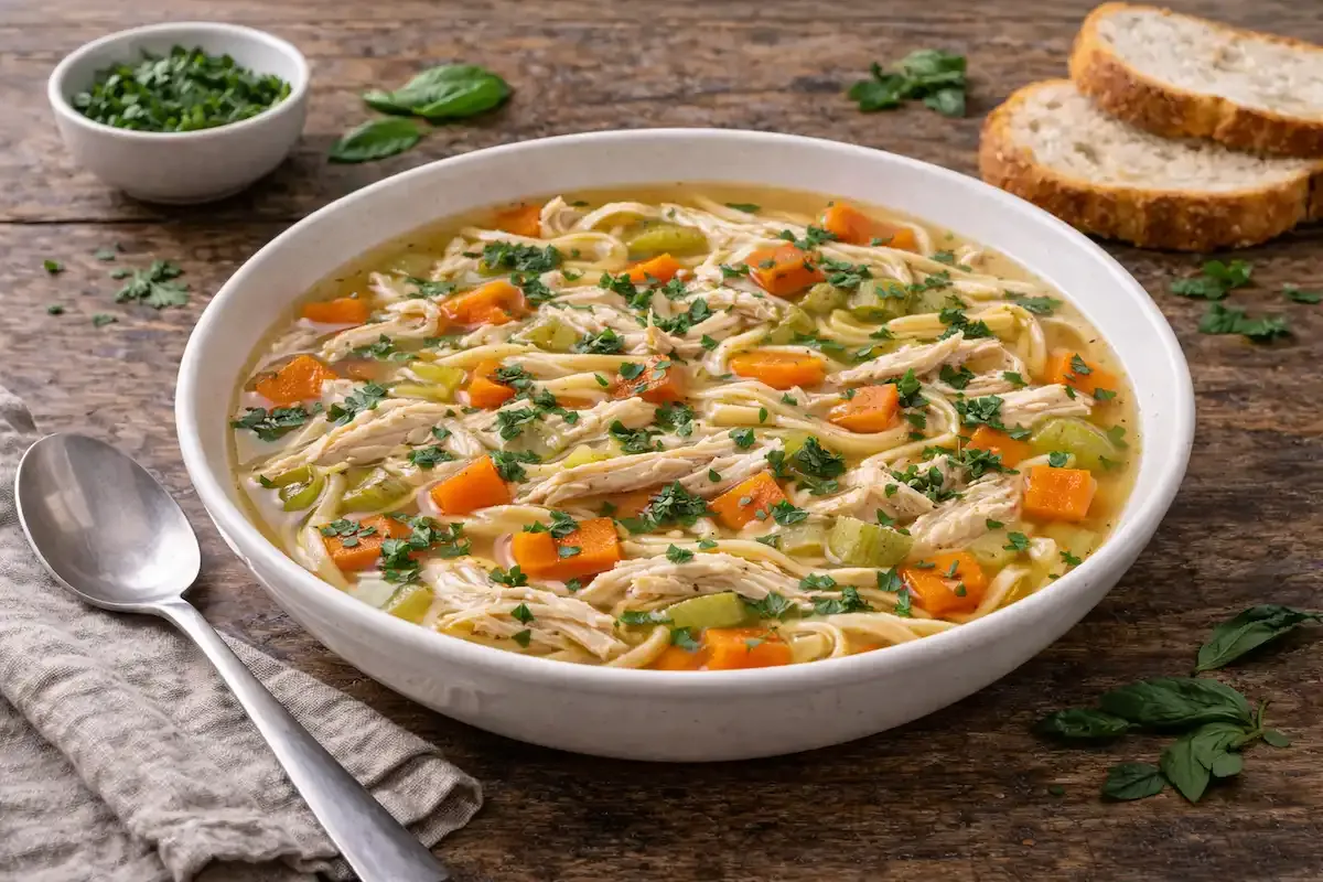 Pileća supa s rezancima i povrćem